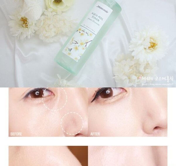 Mamonde Aqua Peel Toner 25 ml.   โทนเนอร์ Aqua Peel Toner โทนเนอร์ผลัดเซลล์ผิวด้วยสารสกัดจากธรรมชาติ มาพร้อมสารบำรุงผิว 3 ชนิด ได้แก่ Plum Blossom , Apricot Enzyme และ Alpha Hydroxy Acids Plum Blossom ช่วยปรับสภาพผิวให้ชุ่มชื่นมีชีวิตชีวา AHAs ช่วยผลัดเซลล์ผิวที่ตายแล้วได้อย่างมีประสิทธิภาพ ช่วยให้ผิวของคุณดูเรียบเนียน และแลดูกระจ่างใสมากยิ่งขึ้น